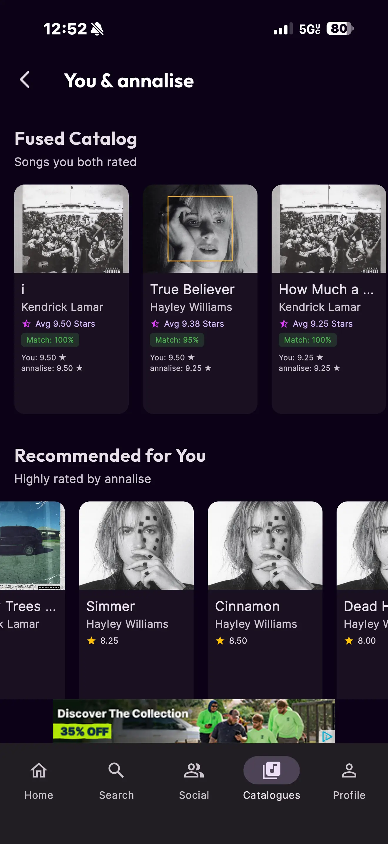 Waverate Fused Catalog Comparison Interface